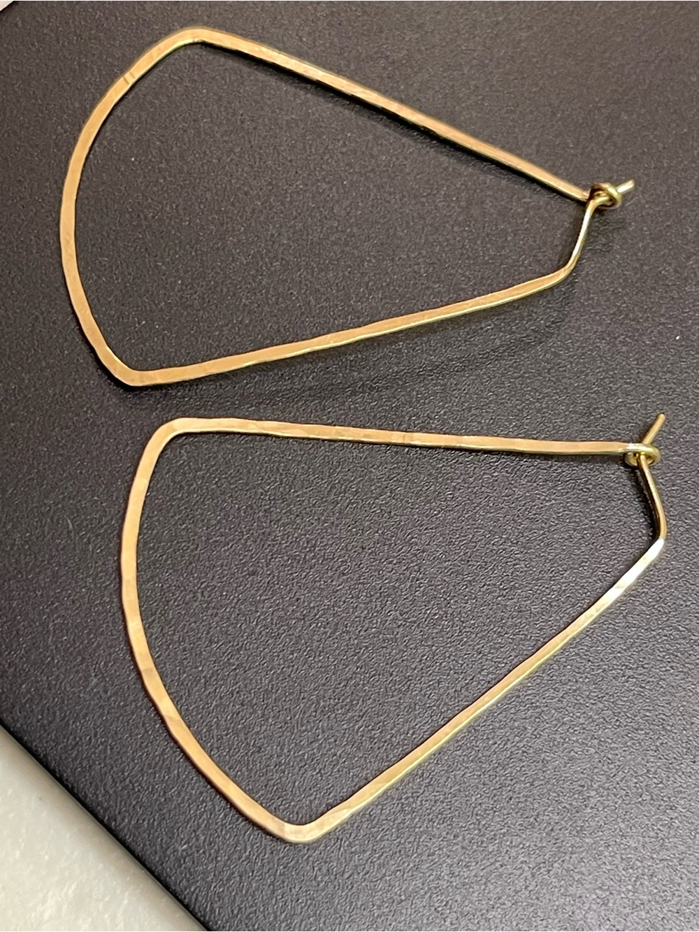 Gold Irregular Triangle Hoop Earrings